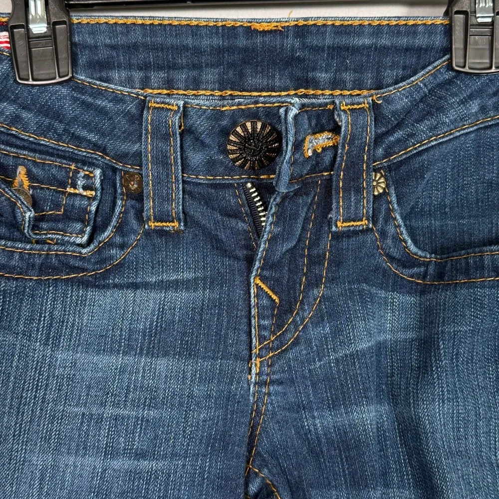 True Religion Becky Bootcut Jeans Blue Low Rise W26 L33 Made in USA WQ1564E67 - Picture 8 of 16